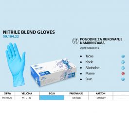 NITRILE BLEND GLOVES, Jednokratne rukavice od nitrilne mešavine , svetlo plave 1/100