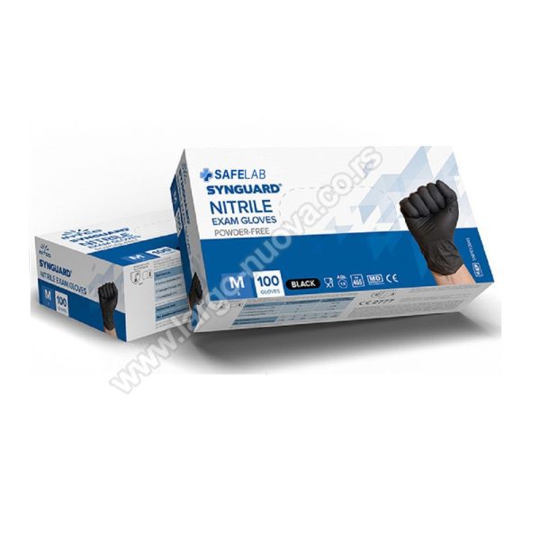 NITRILE GLOVES, nitrilne jednokratne rukavice, crne 1/100