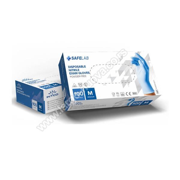 NITRILE GLOVES, nitrilne jednokratne rukavice, plave 1/100